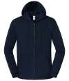 SS153 622860 Fruit of the Loom Iconic Premium Hooded Sweat Jacket Deep Navy colour image